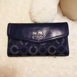 Authentic coach continental wallet with check slot